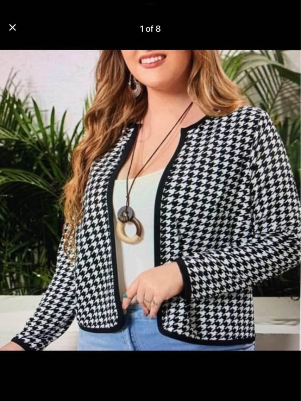 Ladies 1XL New  Houndstooth jacket